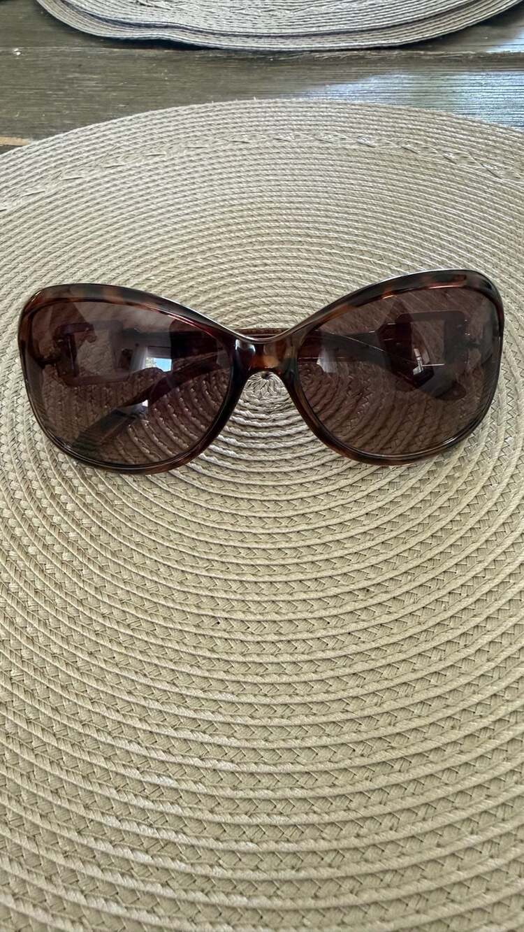 Elle Brown Tortoise Shell Butterfly Sunglasses with Silver Hardware